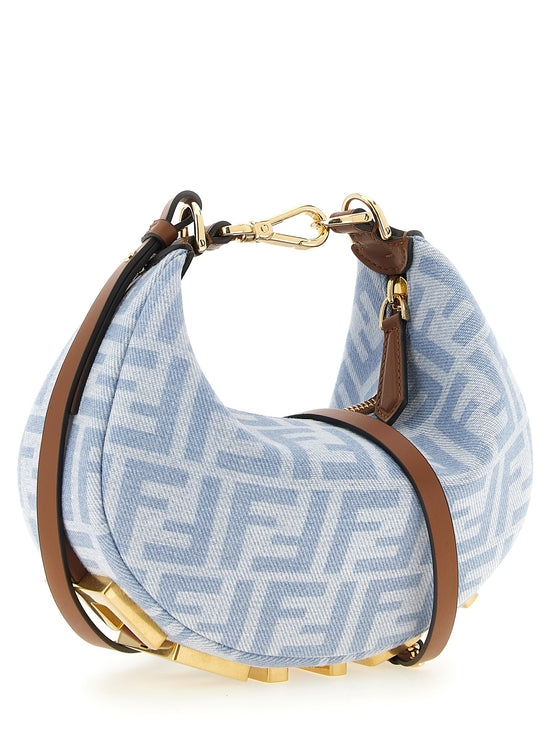 Fendi Blue Cotton Handbag