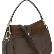 Furla Flow M Brown Suede and Calfskin Handbag