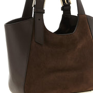 Τσάντα Furla Dora S Brown Suede and Calfskin Tote