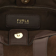 Τσάντα Furla Dora S Brown Suede and Calfskin Tote