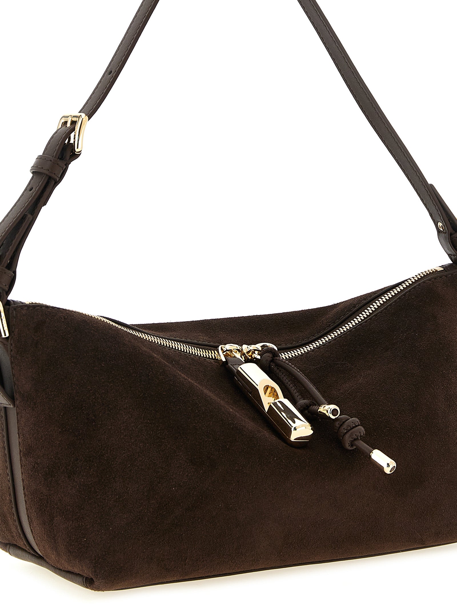 Τσάντα ώμου Furla Debby Brown Calfskin