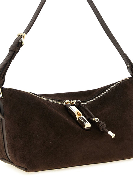 Τσάντα ώμου Furla Debby Brown Calfskin