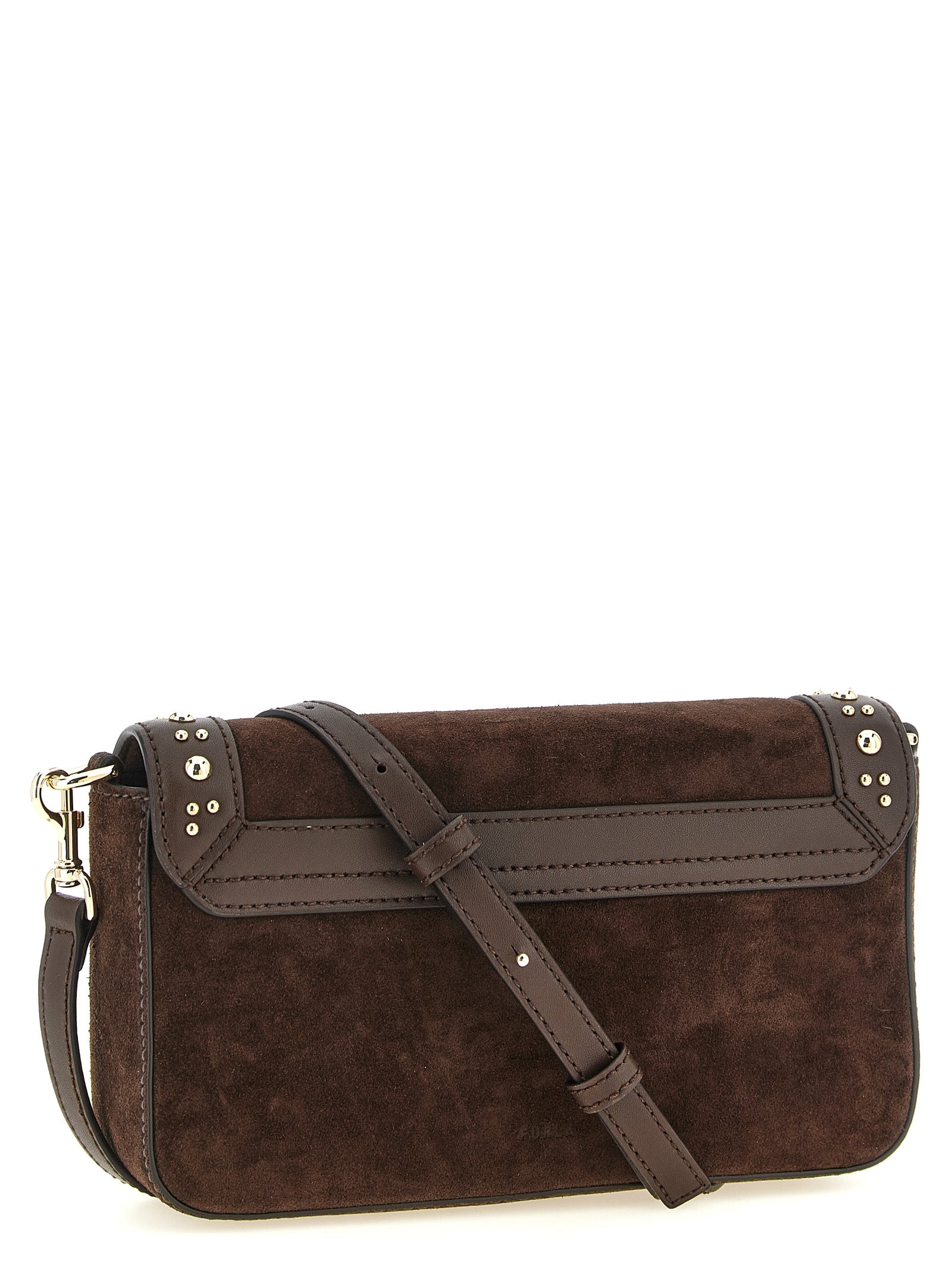 Τσάντα Furla Iride S Brown Suede Crossbody