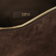 Τσάντα ώμου Furla Debby Brown Calfskin