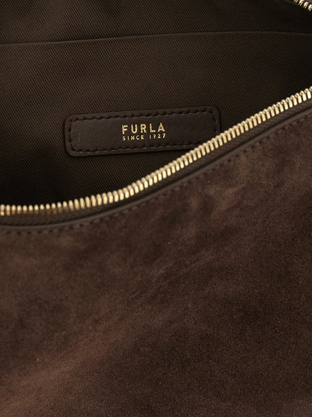 Τσάντα ώμου Furla Debby Brown Calfskin