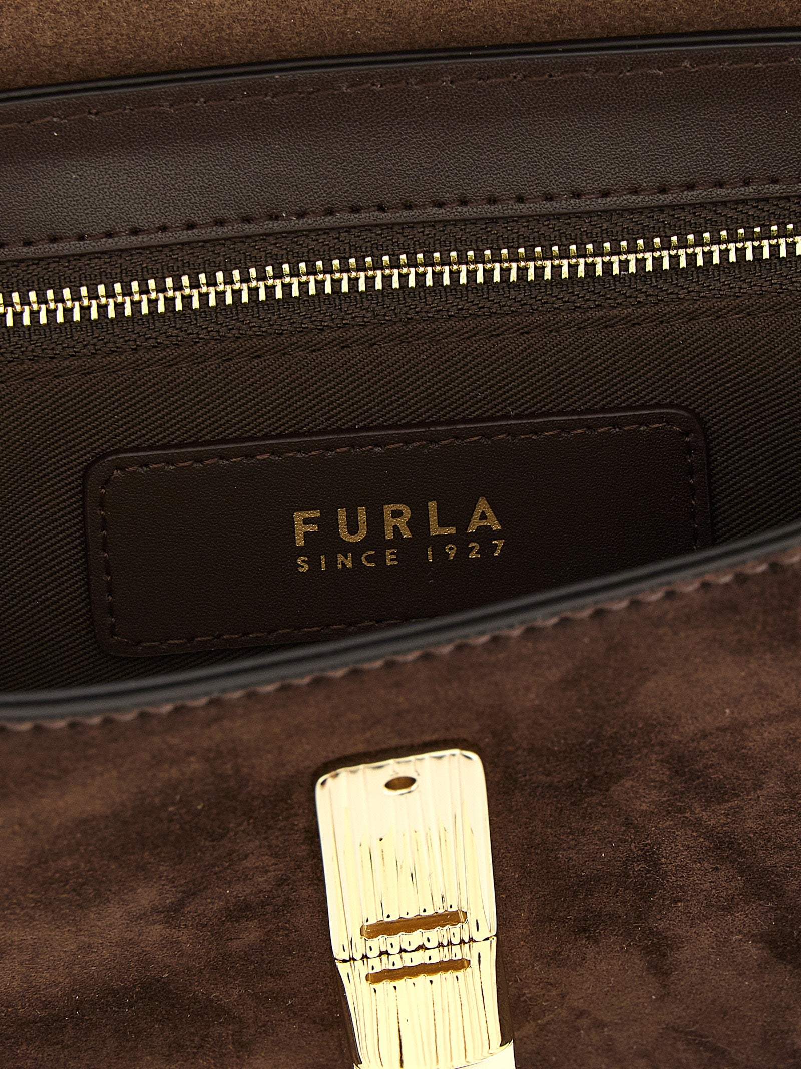 Τσάντα Furla Iride S Brown Suede Crossbody