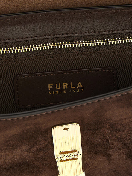 Τσάντα Furla Iride S Brown Suede Crossbody