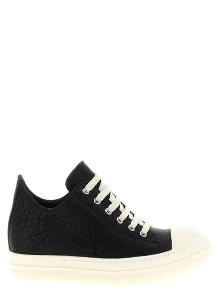 Rick Owens Bicolor Lamb Leather Low Top Sneakers