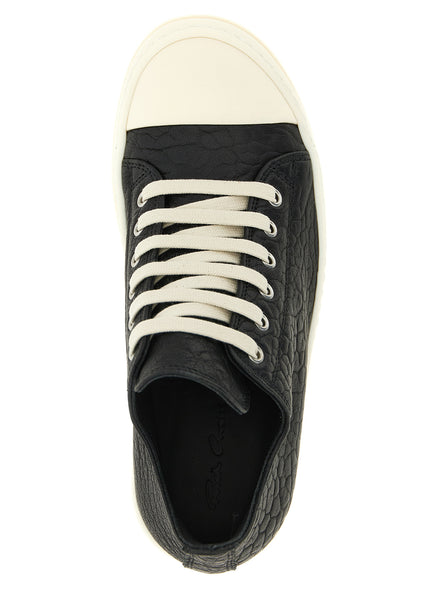 Rick Owens Bicolor Lamb Leather Low Top Sneakers