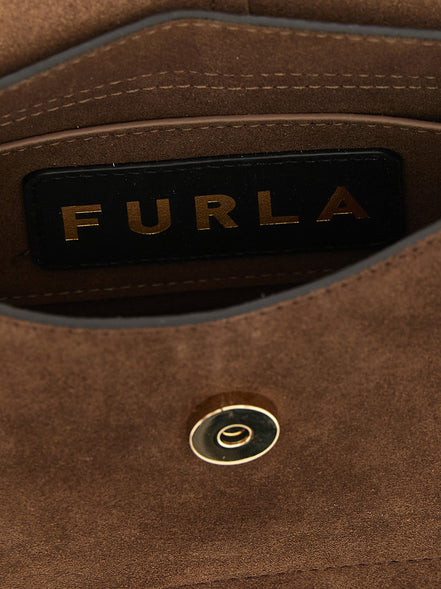 Τσάντα Furla Flow Mini Brown Calfskin Crossbody