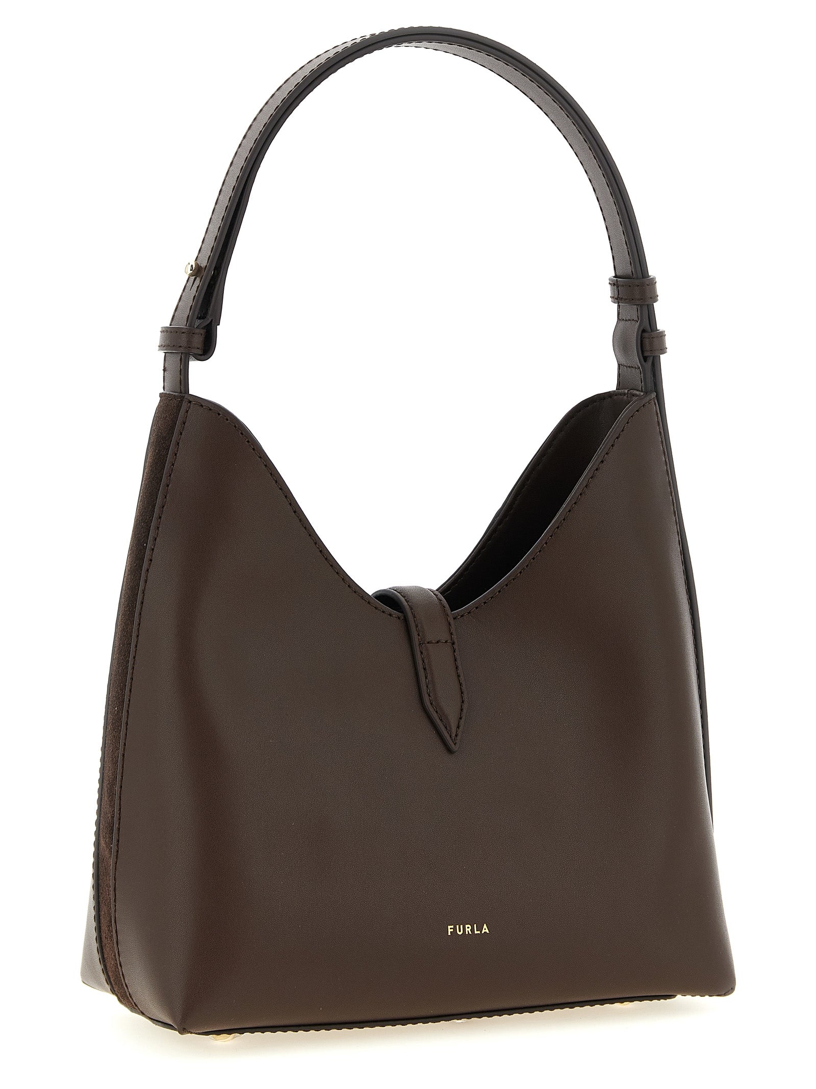 Τσάντα ώμου Furla Goccia S Brown Calfskin
