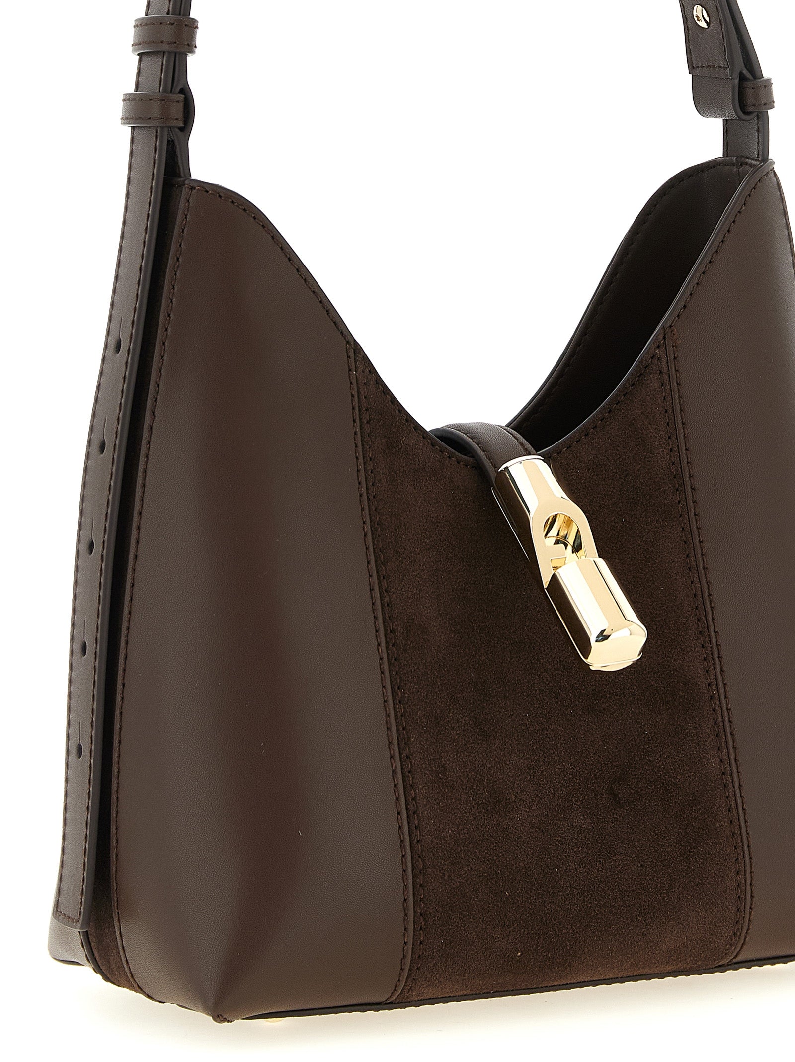 Τσάντα ώμου Furla Goccia S Brown Calfskin