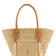 Christian Louboutin Beige Raffia Tote Bag