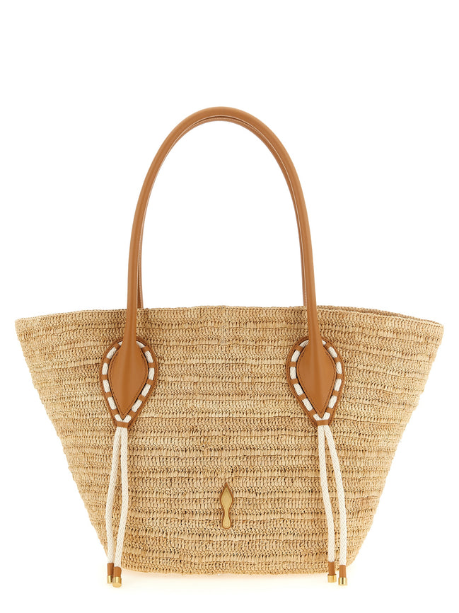 Christian Louboutin Beige Raffia Tote Bag