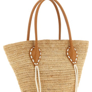 Christian Louboutin Beige Raffia Tote Bag