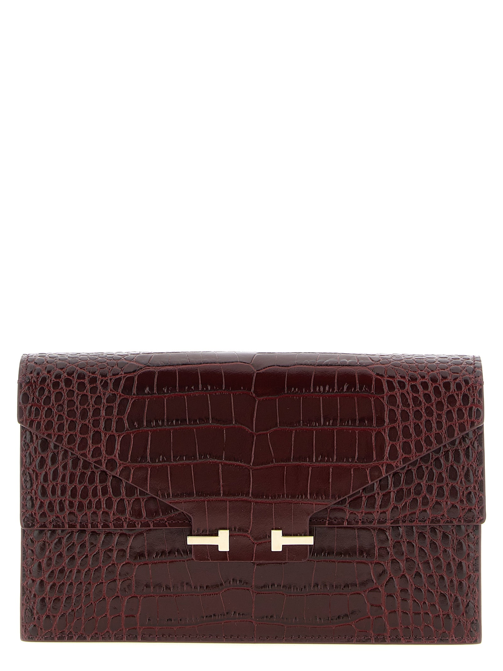 Τσάντα clutch Tom Ford Bordeaux Calfskin