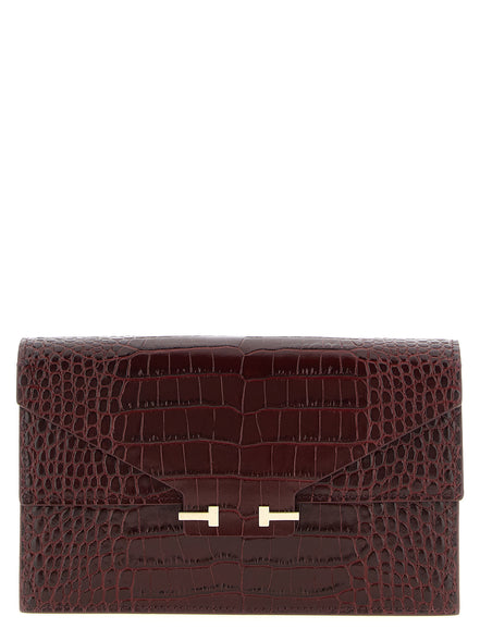 Τσάντα clutch Tom Ford Bordeaux Calfskin