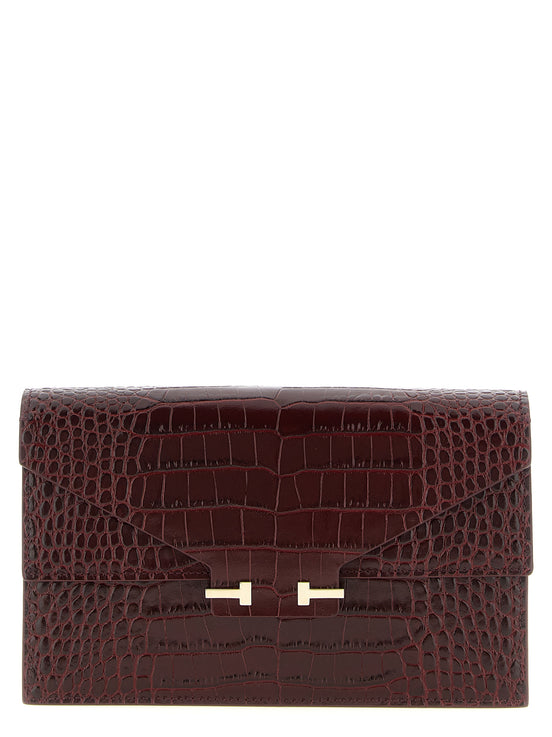 Tom Ford Bordeaux Calfskin Clutch Bag