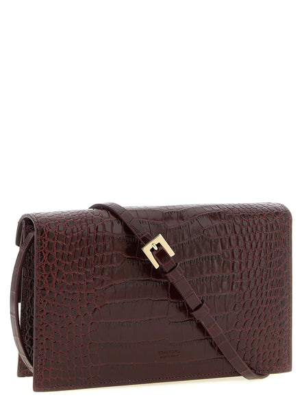 Τσάντα clutch Tom Ford Bordeaux Calfskin