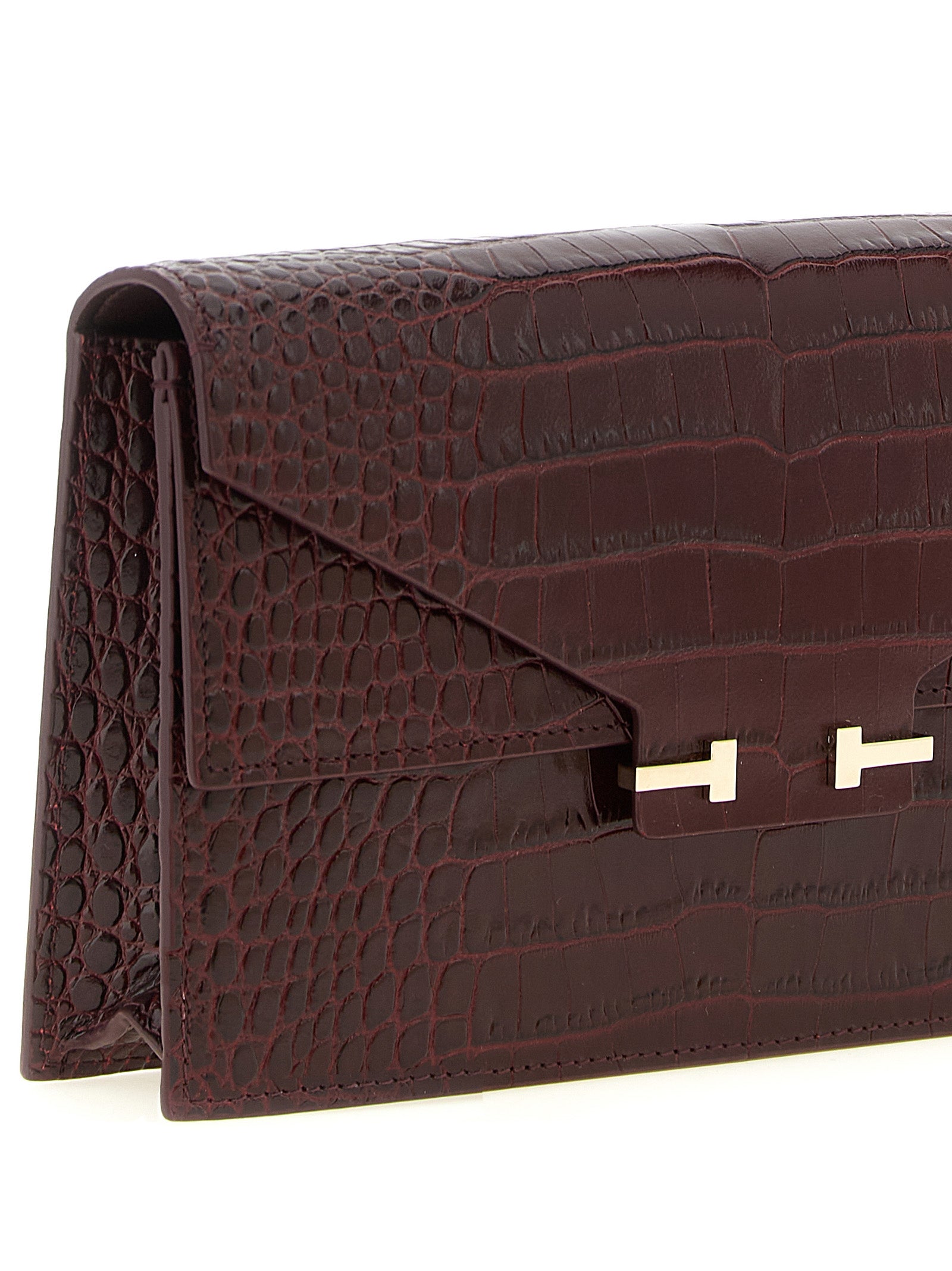 Τσάντα clutch Tom Ford Bordeaux Calfskin
