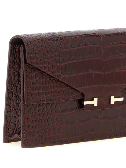 Τσάντα clutch Tom Ford Bordeaux Calfskin