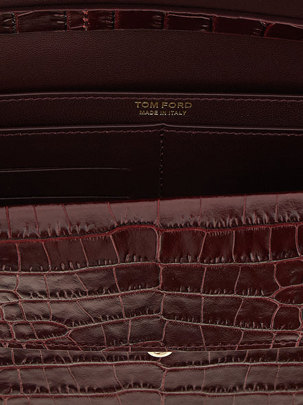 Τσάντα clutch Tom Ford Bordeaux Calfskin