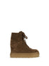 Casadei Brown Suede Wedge Sneakers