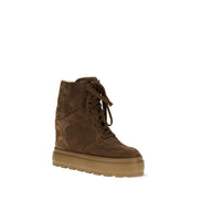Casadei Brown Suede Wedge Sneakers