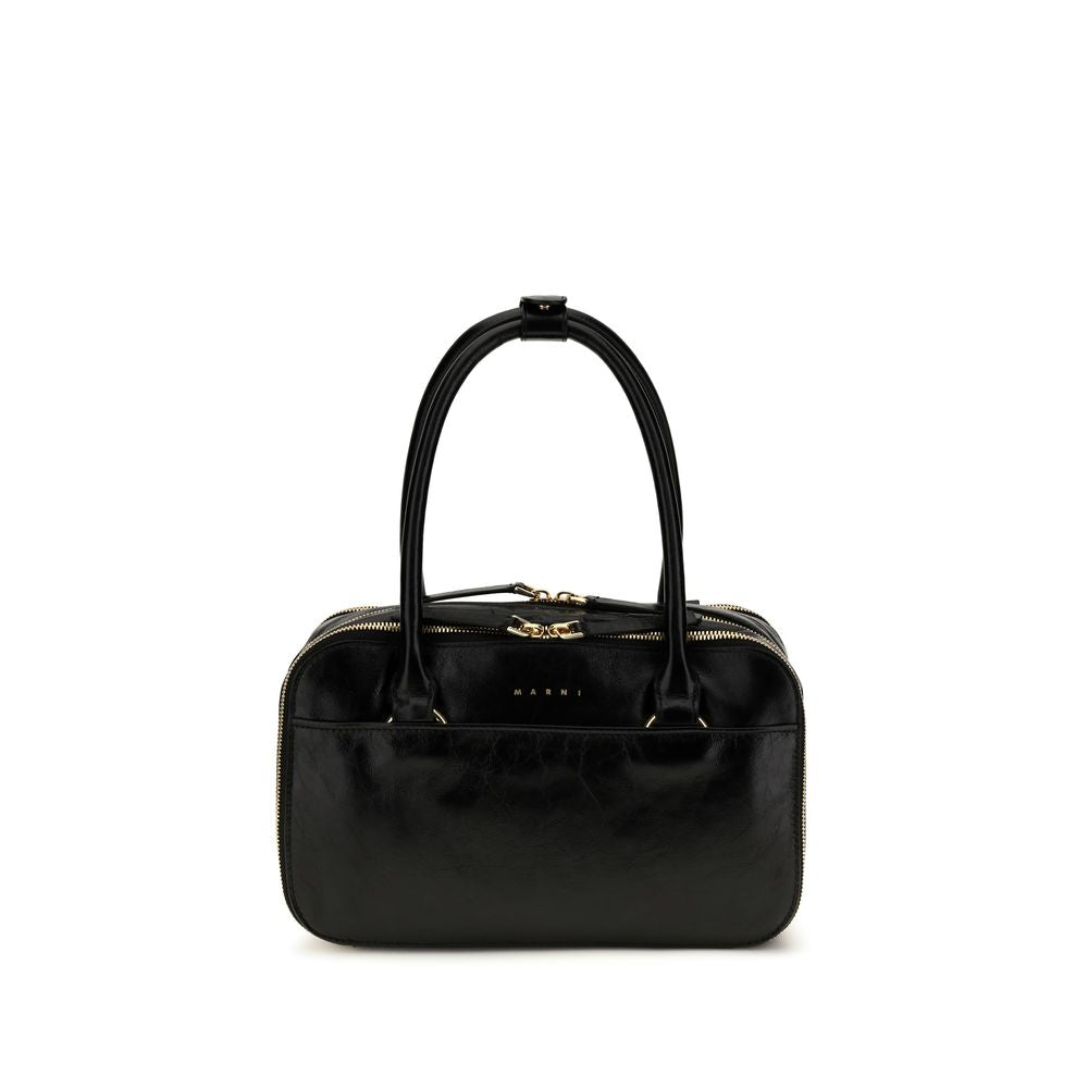 Marni Small Boxyne Black Leather Handbag