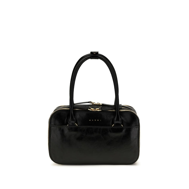Marni Small Boxyne Black Leather Handbag