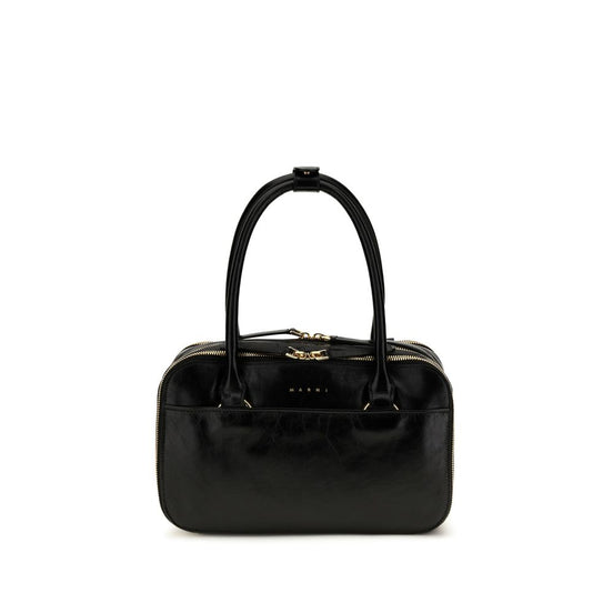 Marni Small Boxyne Black Leather Handbag