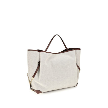 Τσάντα tote Chloé Large Carry Beige Canvas