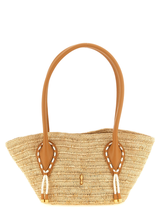Τσάντα tote Christian Louboutin Beige Raffia