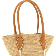 Τσάντα tote Christian Louboutin Beige Raffia
