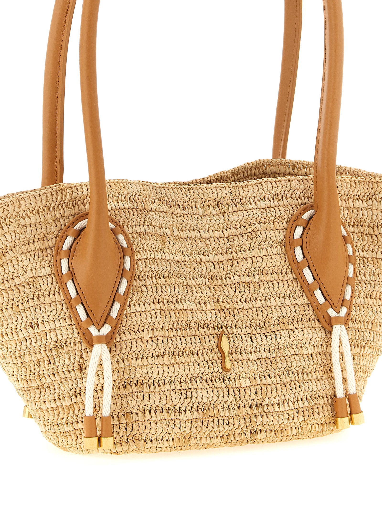 Τσάντα tote Christian Louboutin Beige Raffia