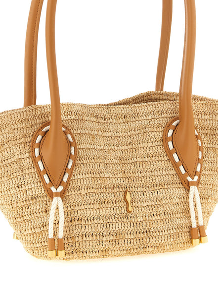 Τσάντα tote Christian Louboutin Beige Raffia
