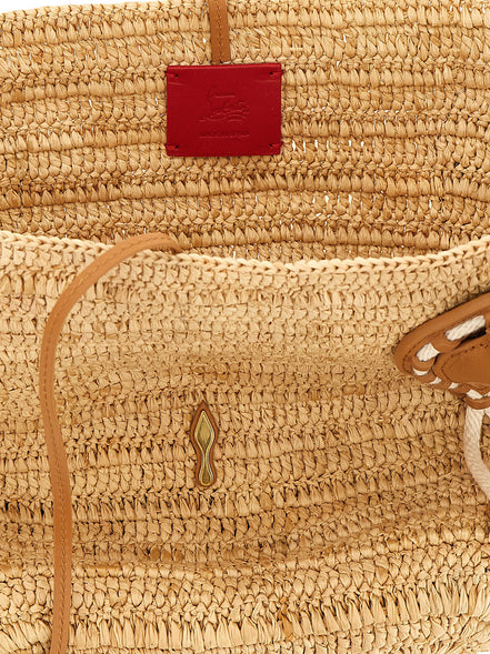 Τσάντα tote Christian Louboutin Beige Raffia