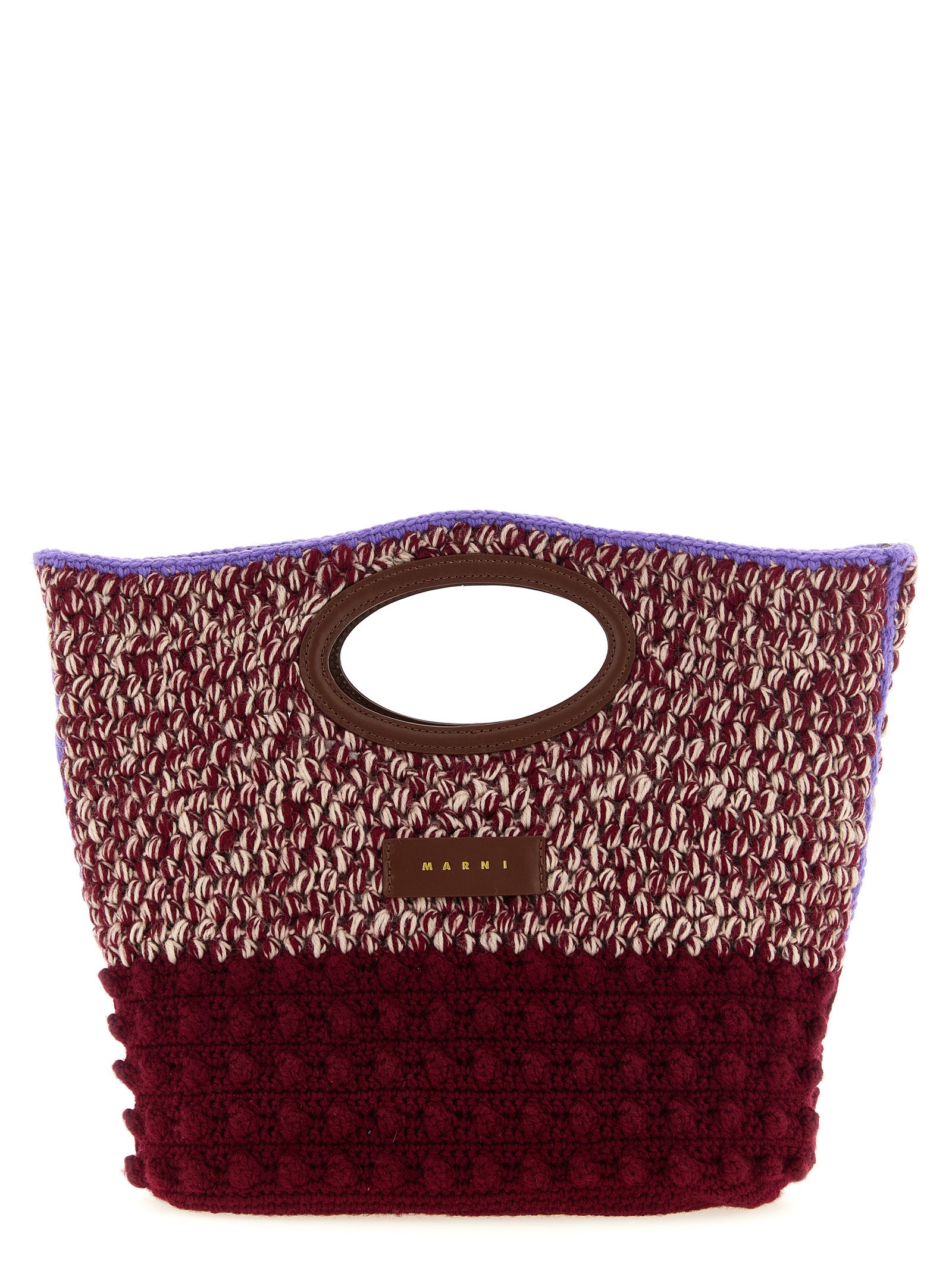 Marni Bordeaux Wool Handbag