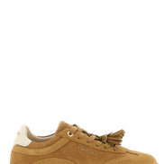 Twinset Beige Leather Low Top Sneakers