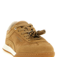 Twinset Beige Leather Low Top Sneakers