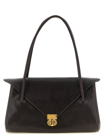 Marni Brown Calfskin Shoulder Bag