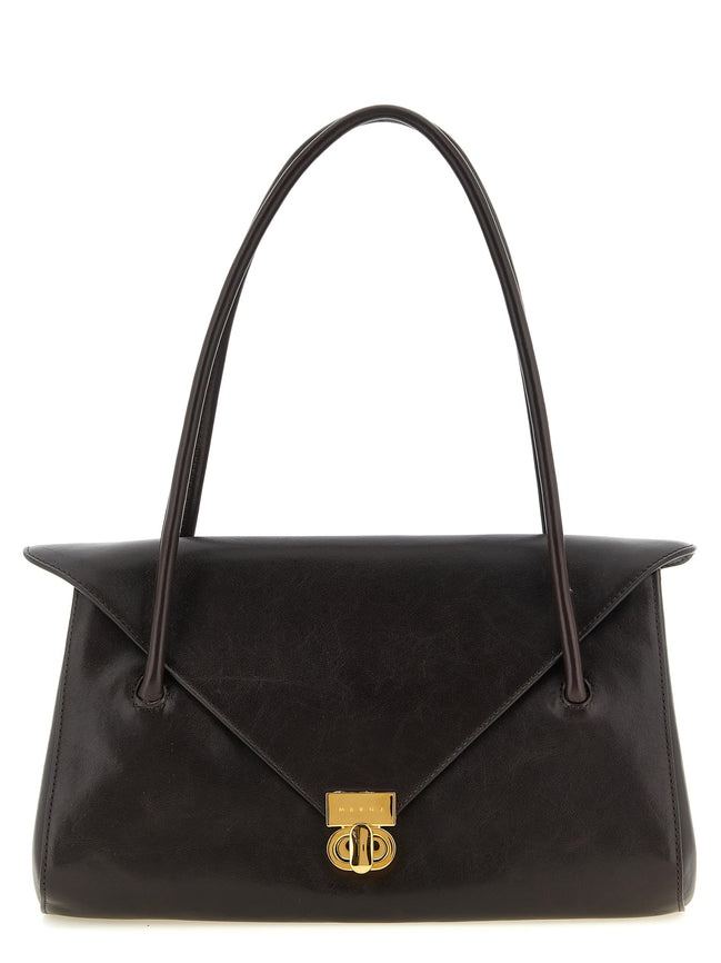 Marni Brown Calfskin Shoulder Bag