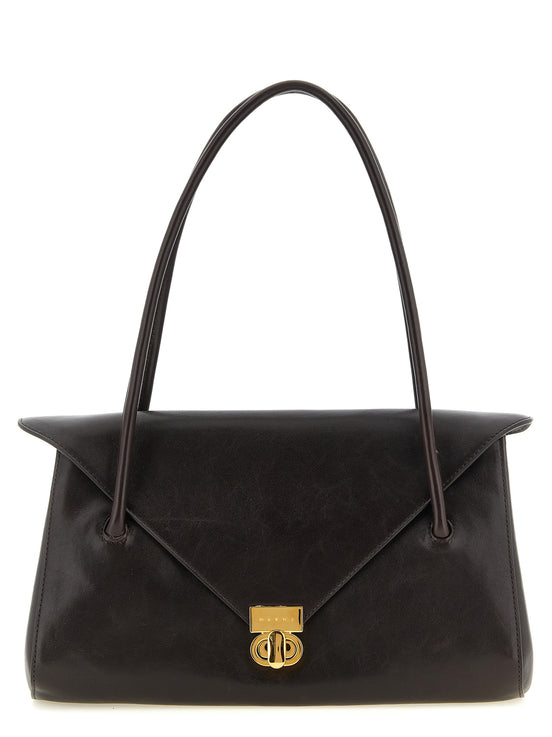 Marni Brown Calfskin Shoulder Bag