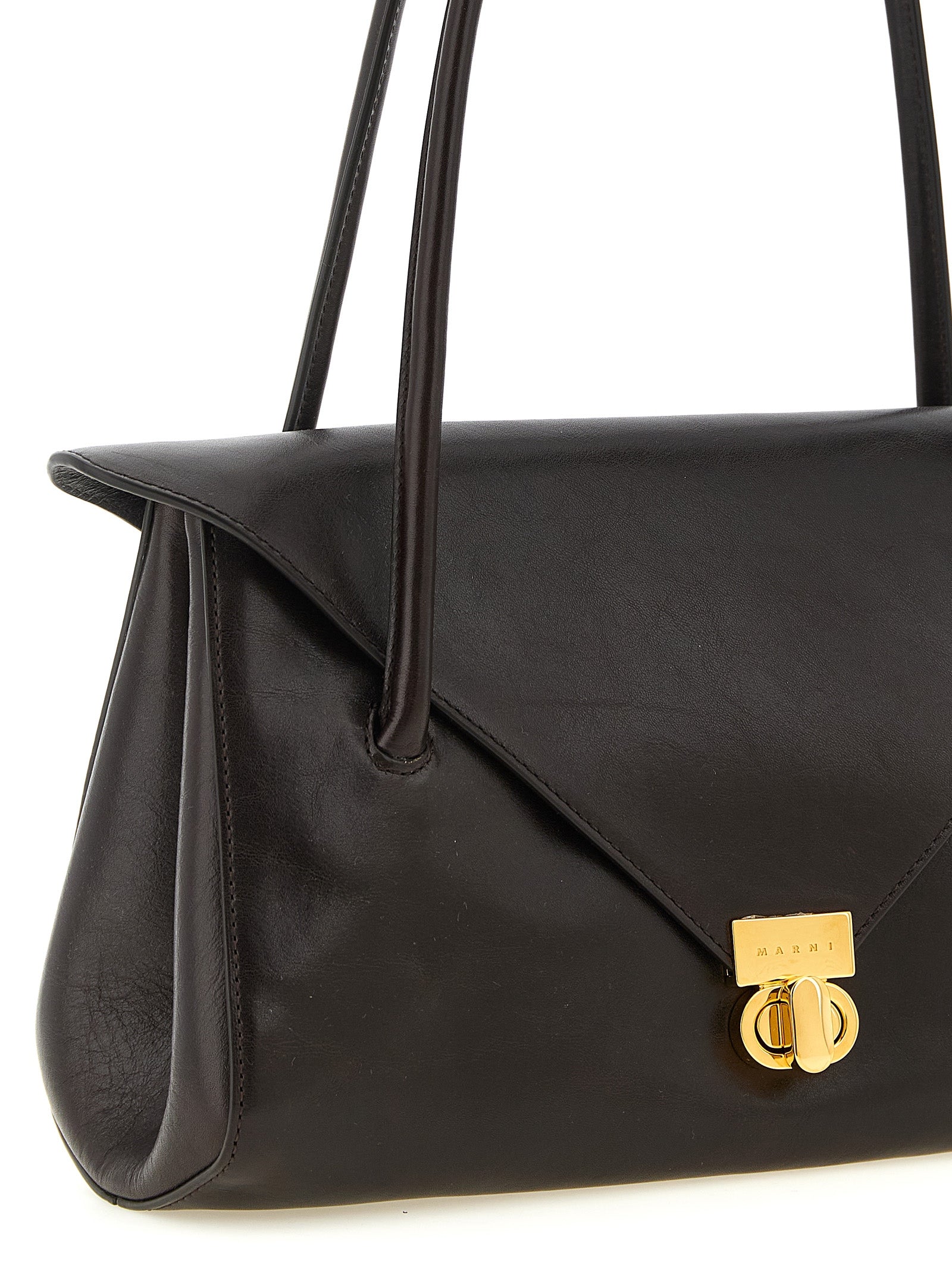 Marni Brown Calfskin Shoulder Bag