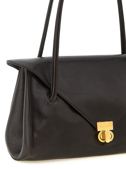 Marni Brown Calfskin Shoulder Bag
