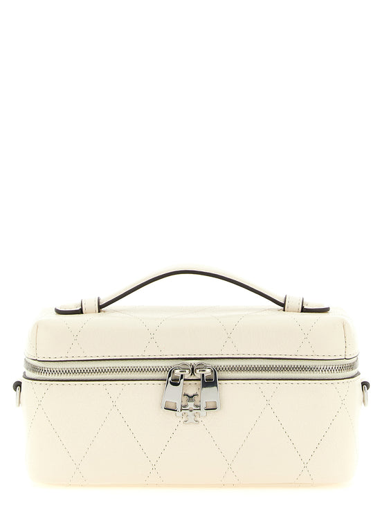 Τσάντα χιαστί από λευκό δέρμα αγελάδας Tory Burch