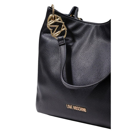 Τσάντα χειρός Love Moschino μαύρη από πολυαιθυλένιο
