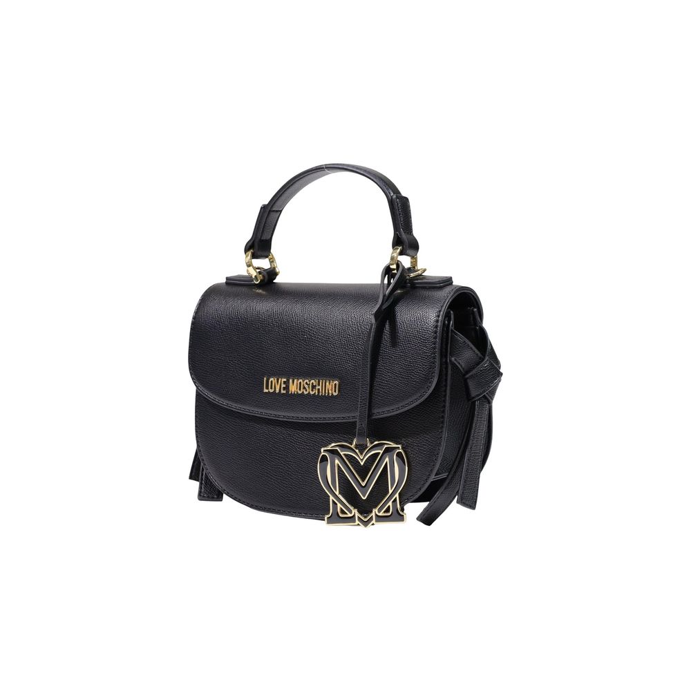 Τσάντα χειρός Love Moschino μαύρη από πολυαιθυλένιο