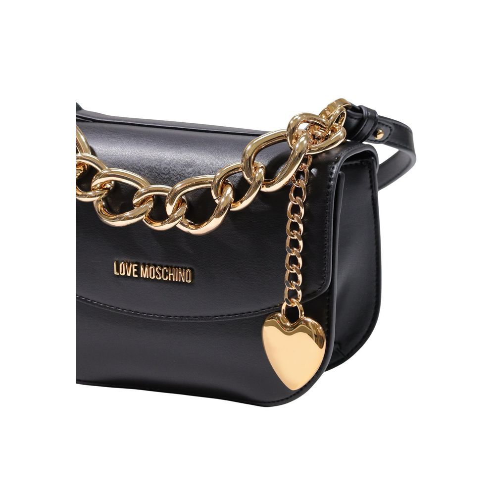 Τσάντα χειρός Love Moschino Black Polyester