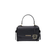 Τσάντα χειρός Love Moschino μαύρη από πολυαιθυλένιο